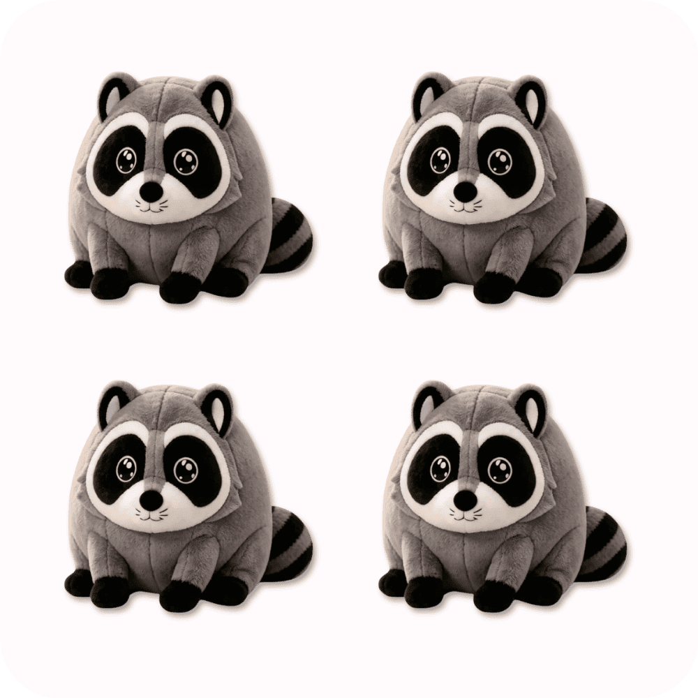 Jimothy Raccoon Plush 4PCS Jimothy Raccoon Plush 4PCS